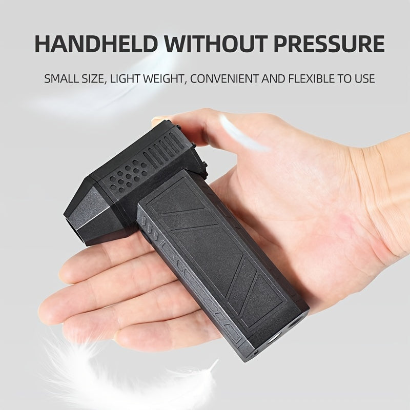 Портативный ручной вентилятор с мотором 130 000 об/мин и корпусом из углеродного волокна с встроенным фонариком