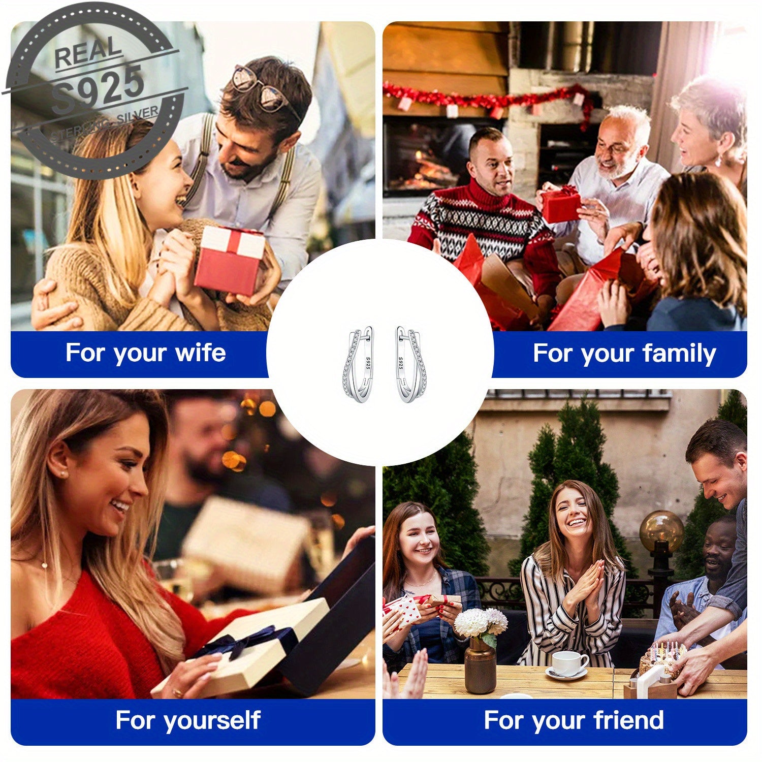 925 Sterling Silver dan tayyorlangan, porloq Kubik Zirkoniya bilan bezatilgan ajoyib burmalangan halqa bilakuzuklar - Ayollar uchun ideal sovg'a