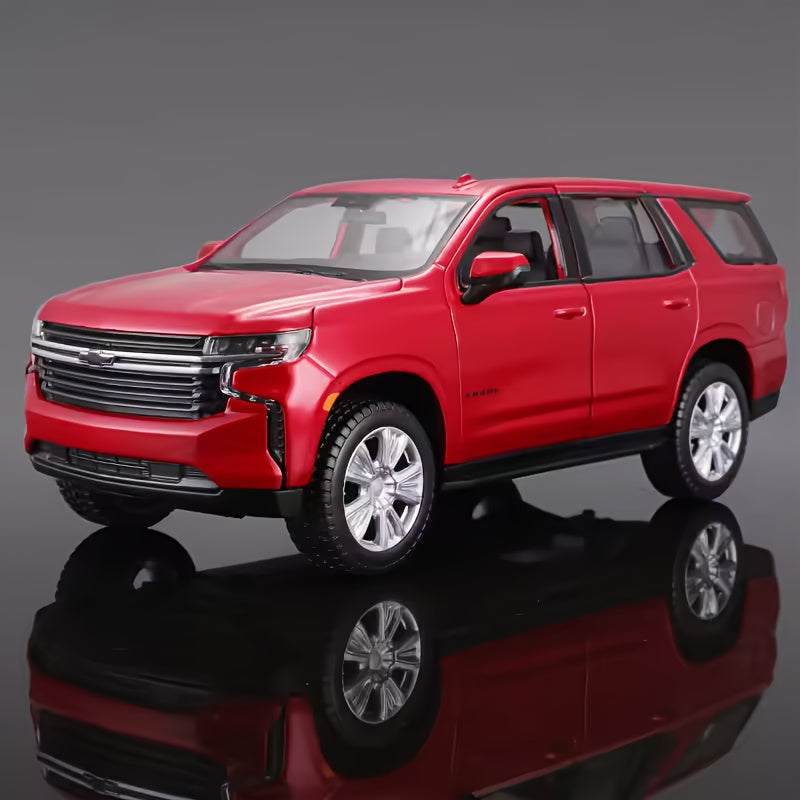 Coche de hojalata para niños a escala 1:26, modelo SUV, blanco y rojo, resistente a la intemperie