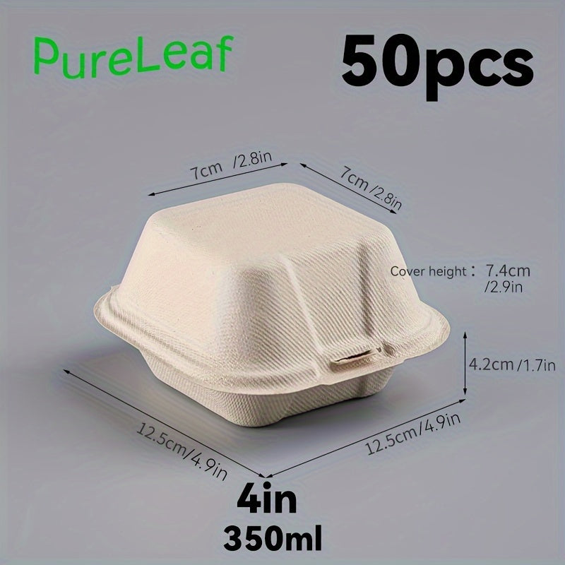 Ekologik toza bug'doy donasi qog'oz tushlik qutilari, 5, 15, 30, 50 ta, sendvichlar, salatlar va shirinliklar uchun