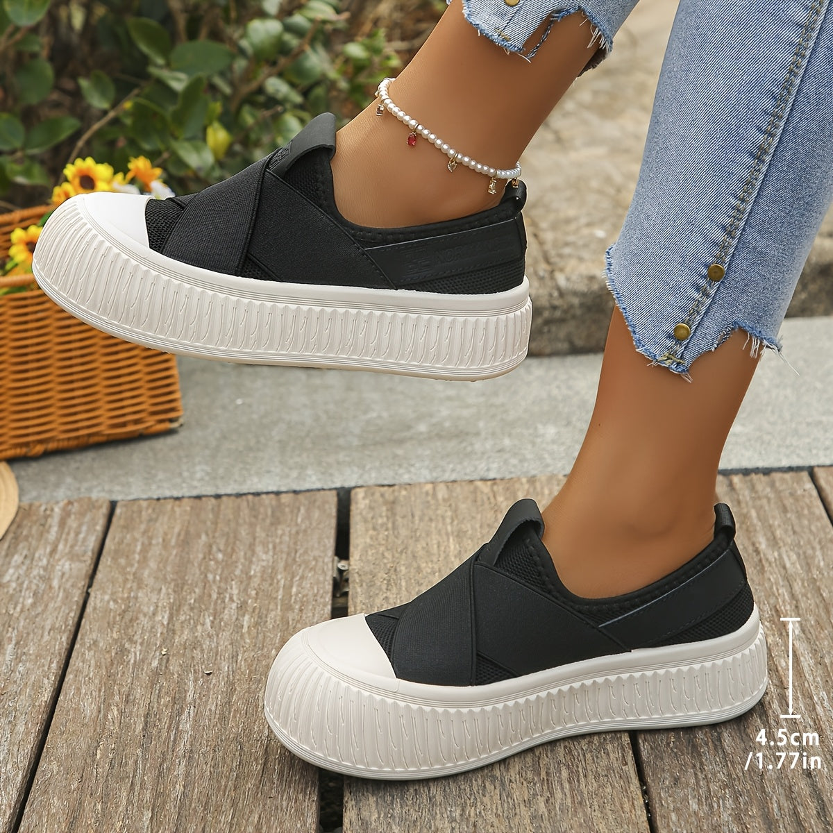 Women's Breathable Summer Slip-On Shoes with Cross Elastic Design