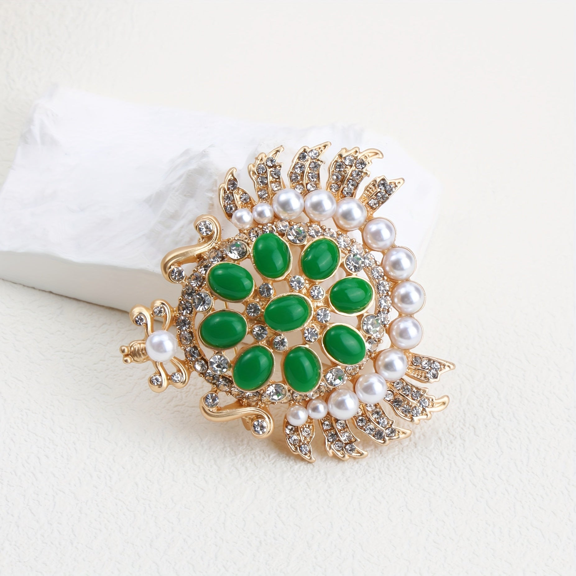 Vintage Crab Brooch with Rhinestones Animal Shape Jewelry for Women