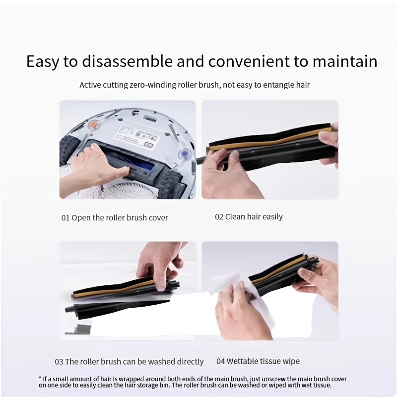 1 шт. запасная щетка для стрижки волос для робота-пылесоса Dreame, совместимая с L10s Ultra/L20 Ultra/L10s Pro Ultra/X30 Ultra/L30 Ultra/L40 Ultra, основная щетка с защитой от зацепов и застреваний