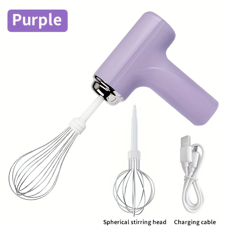 Handheld Electric Cake Mixer USB Rechargeable Battery Lightweight Baking Tool