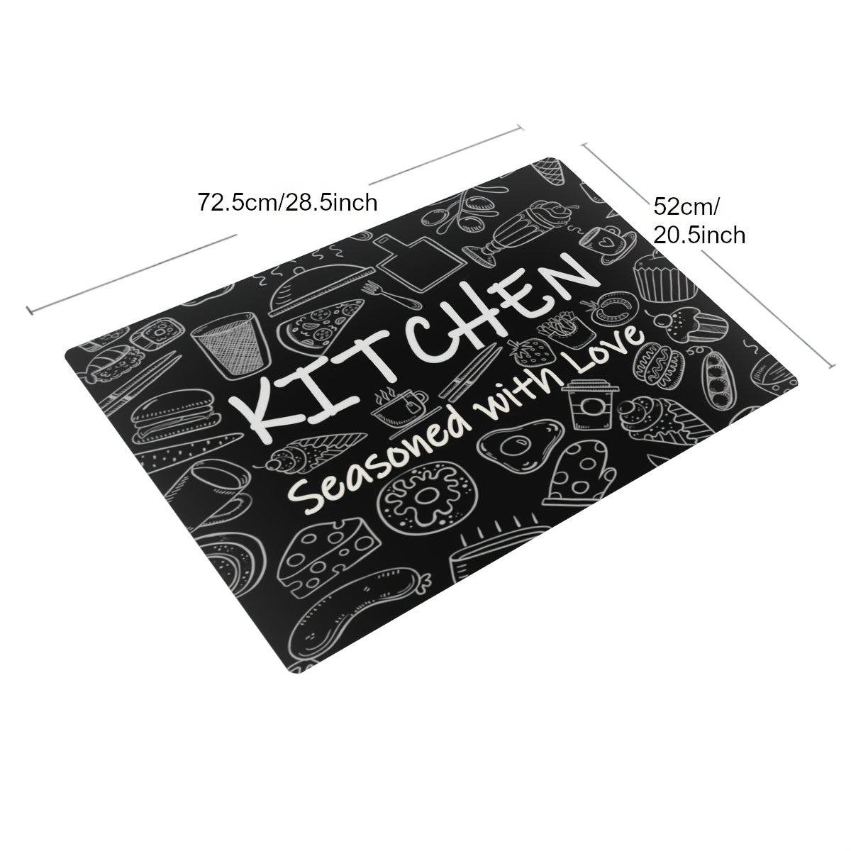 Diatom Mud Kitchen Countertop Protector Mat Food Print Extra Large 72x52cm