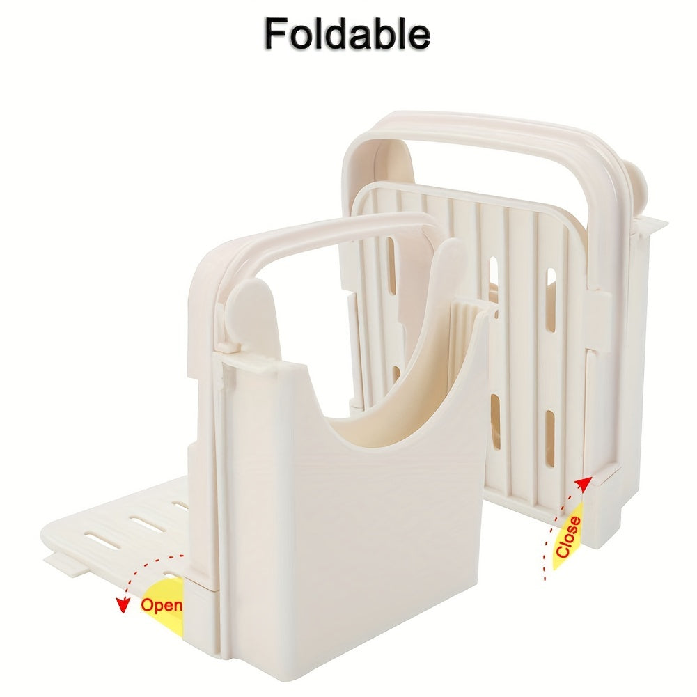 Cortador de pan plegable con 5 grosores ajustables, bolsa para pan, bagel y pan de molde