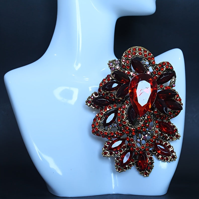 Women's Rhinestone Lapel Pin Sparkling Badge for Dress Sweater Clothing Decor