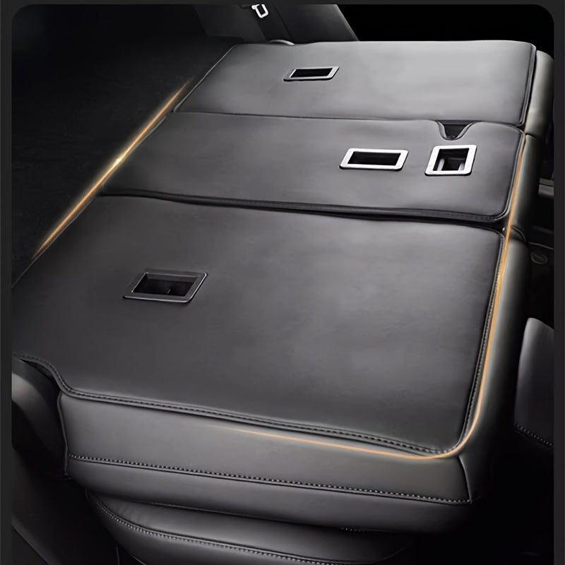Rear Seat Back Protector Faux Leather All-Weather with Cup Holders