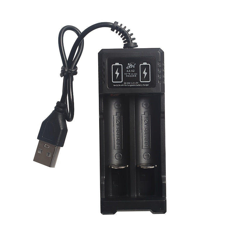 Cargador de batería recargable USB para baterías Ni-MH Ni-Cd AA AAA de alta velocidad y compacto