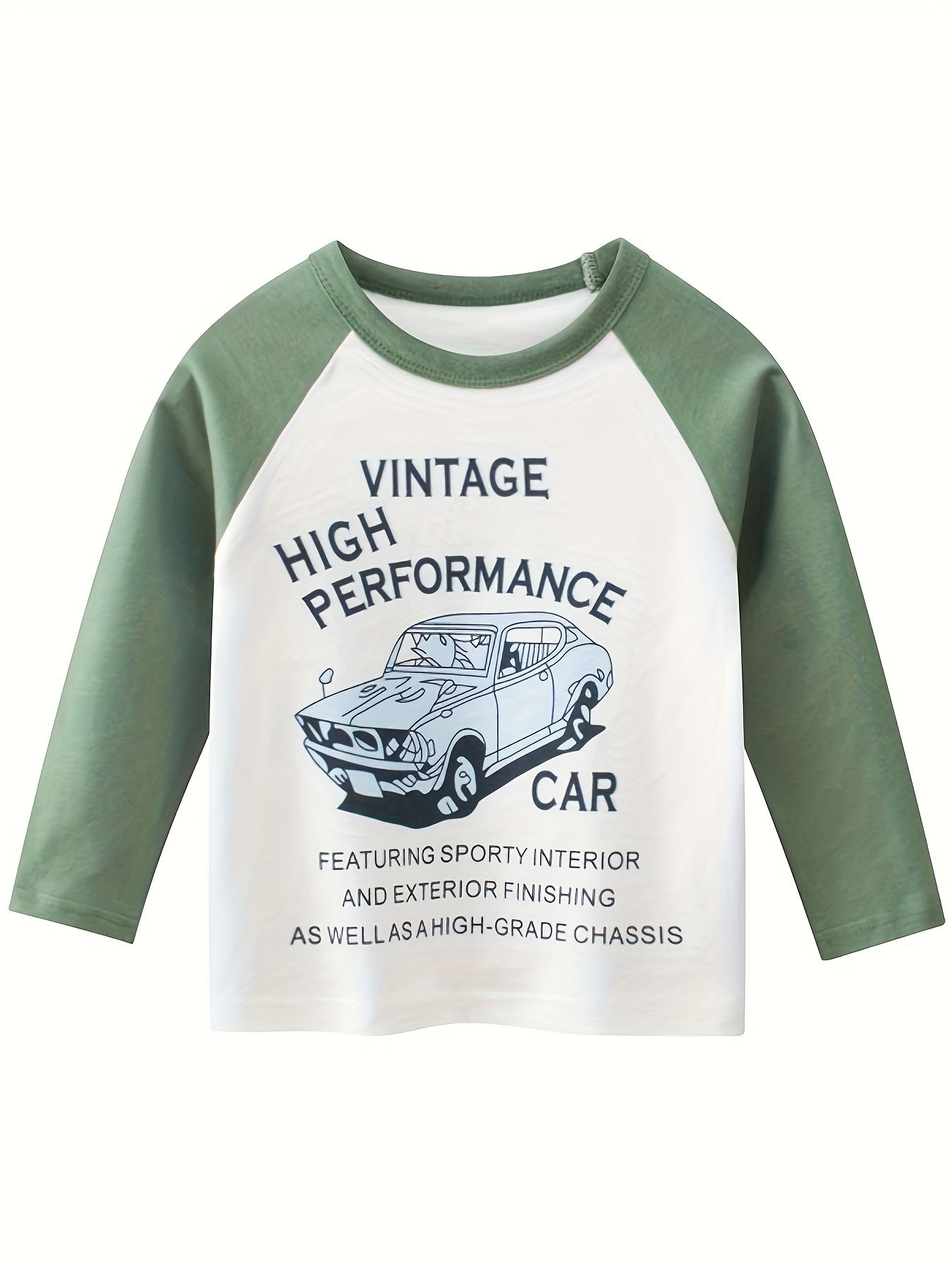 Set of 4 Boys Vintage Car Print Cotton T-Shirts Casual Kids Clothing