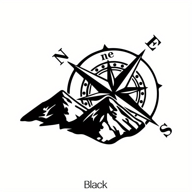 Calcomanías para vehículos de aventura, brújula reflectante, pegatinas de montaña, vinilo