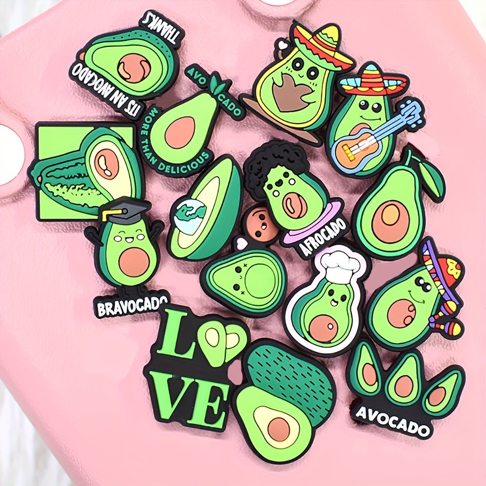 Unisex Nylon Soft Plastic Avocado Shoe Charms for Sandals and Garden Shoes
