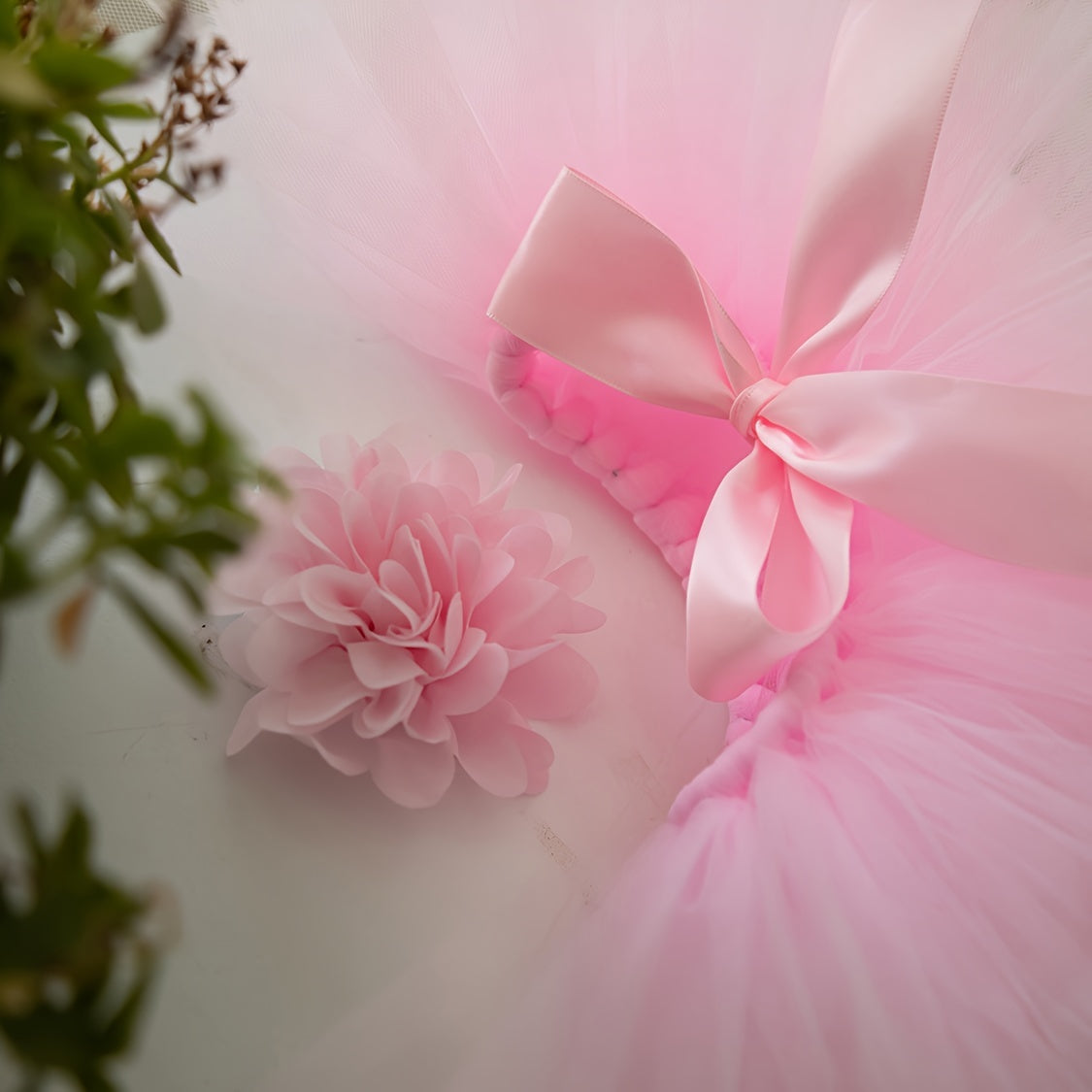 Baby Girl Tutu Skirt and Headband Set Pink Photography Prop Costume