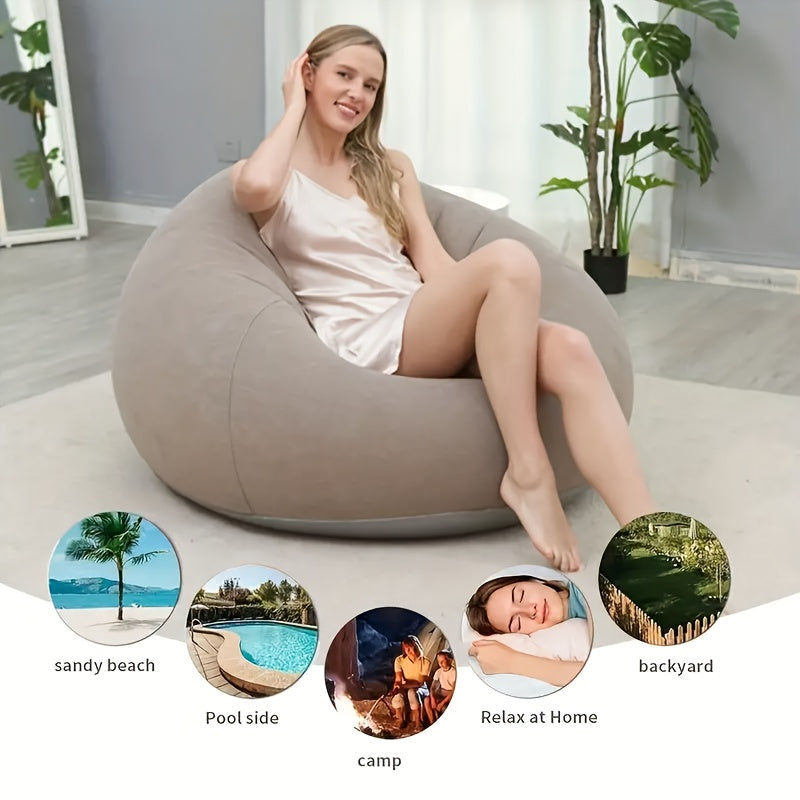 Inflatable Bean Bag Chair Multicolor PVC for Relaxation Outdoor Leisure