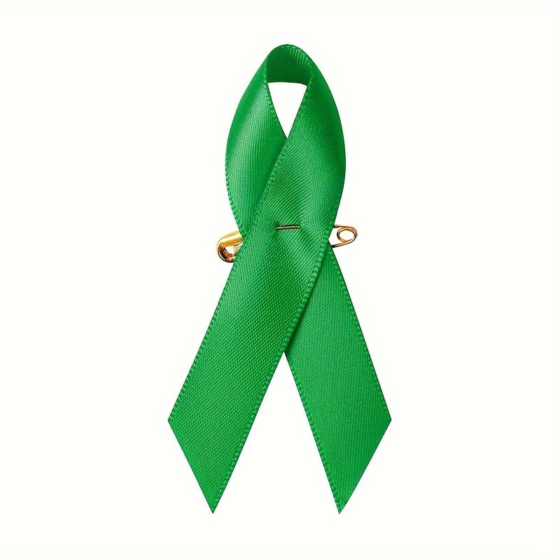 Green Ribbon Badges for Sports Teams Support Groups and Events 100 Pack