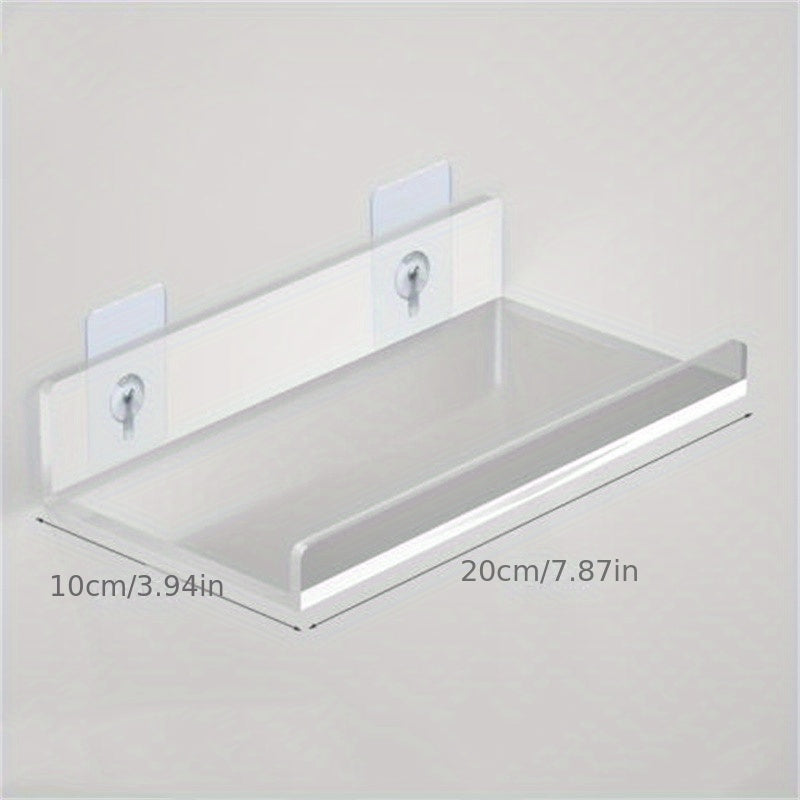 Acrylic Bathroom Shelf Wall Mount Punch-Free Toilet Storage Organizer