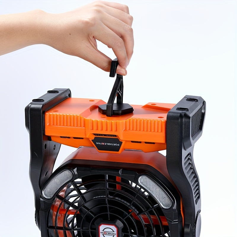 Portable Camping Fan with LED Lantern Dual Blade USB Rechargeable 20000mAh Battery