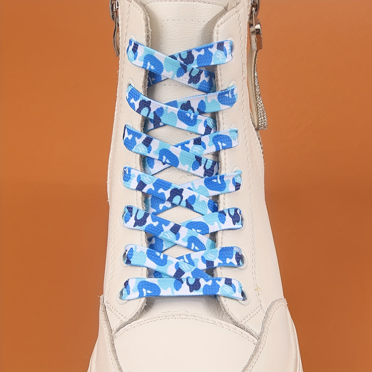 Unisex Camouflage Printed Shoelaces Durable Polyester for Sneakers and Canvas Shoes