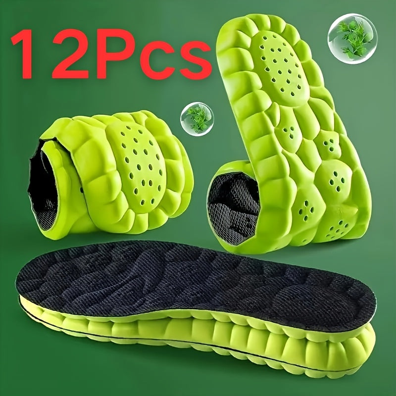 Unisex Breathable Elastic Insoles 12 Pairs Lightweight Comfortable