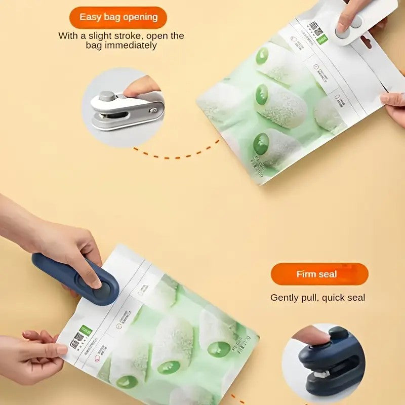 Mini Bag Sealer with Cutter Magnetic Suction Rechargeable Handheld Food Seal Machine
