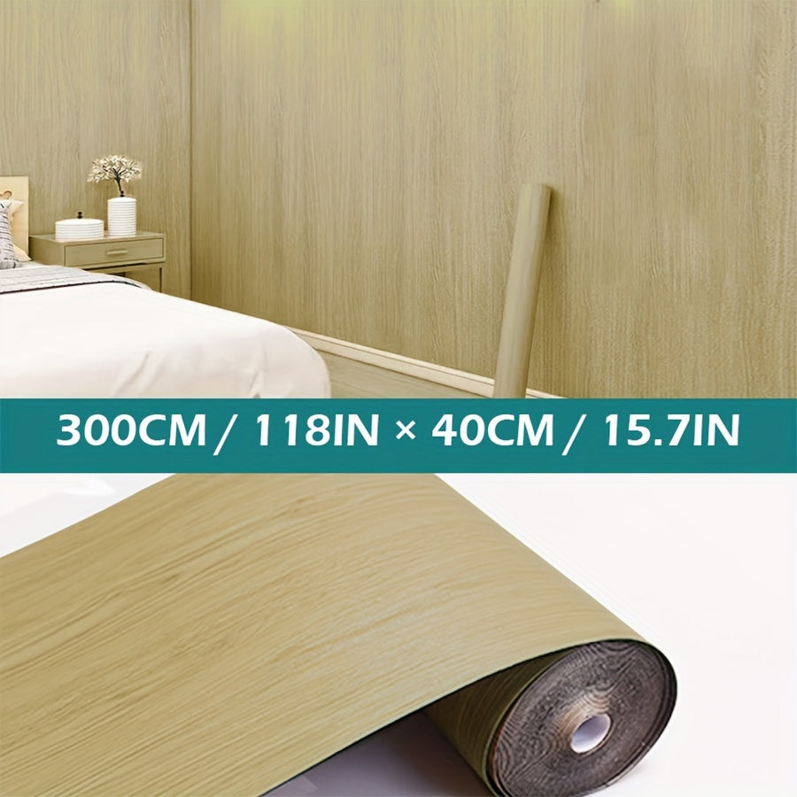 Retro Wood Grain Self-Adhesive Wallpaper Waterproof Oil-Resistant for Furniture and Room Makeovers 39.88cm x 299.72cm