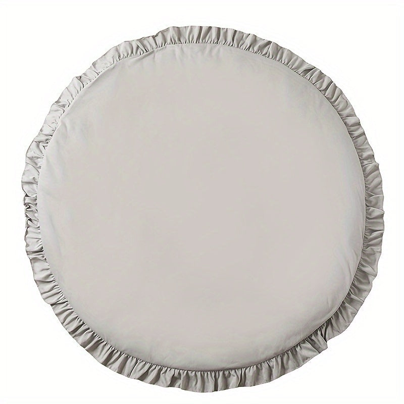 Solid Color Lace Round Crawling Mat for Babies Play and Tummy Time