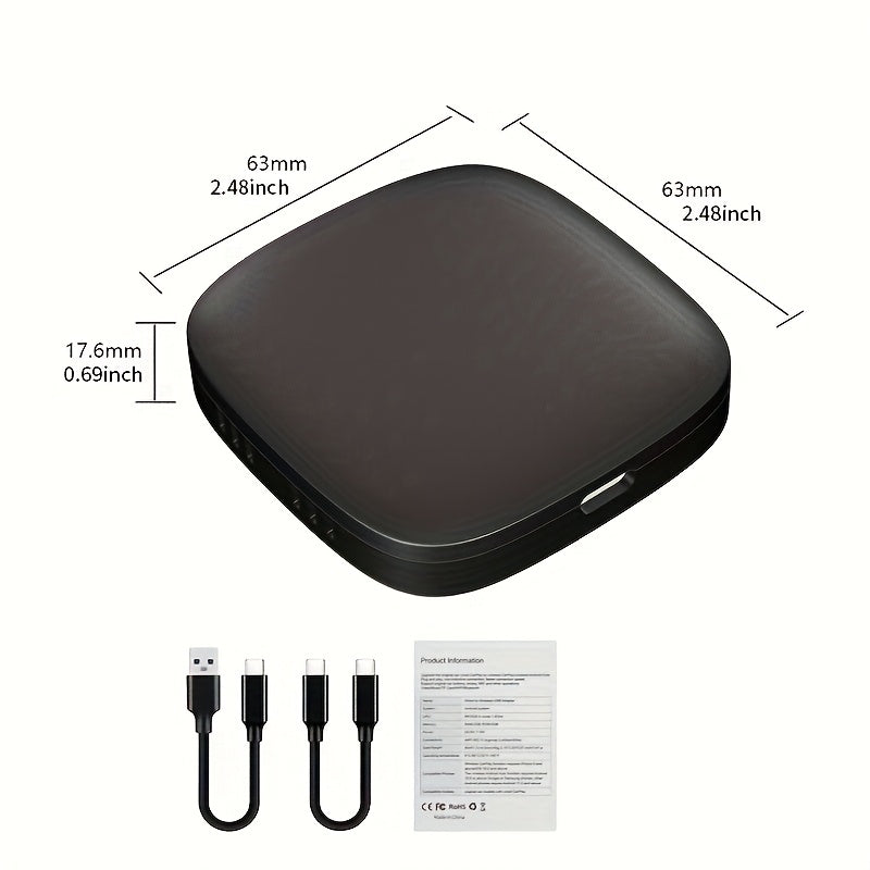 Wireless CarPlay Adapter with Android 10, Wi-Fi, 4G/5G, TF Card Support