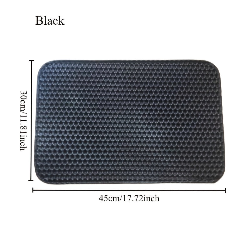Коврик для кошачьего лотка EVA с двойным слоем из сетки, против брызг, против частиц, нескользящий