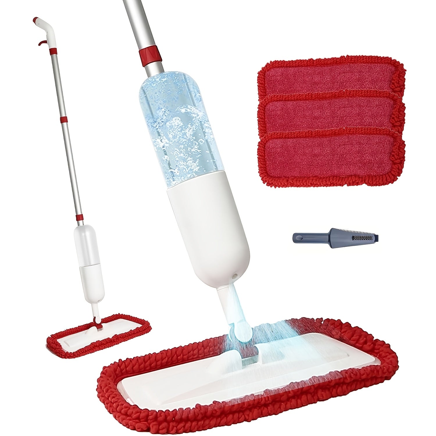 Aluminum Spray Mop Set with Washable Microfiber Pad for Tile and Hardwood Floors