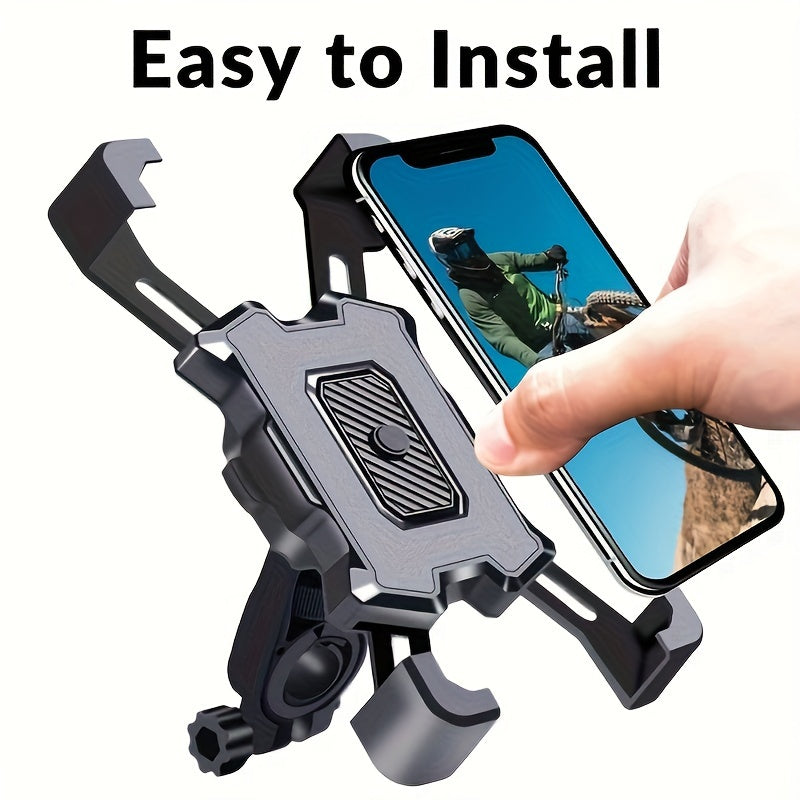 Motorcycle Phone Holder with Automatic Lock Four Claw Handlebar Mount for Bike