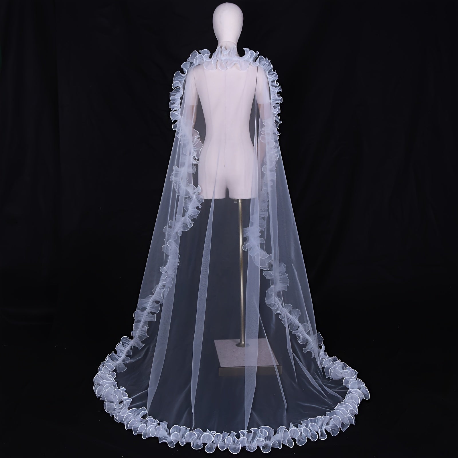 Elegant Bridal Veil Nylon Scalloped Edge Wedding Accessory Hand Washable