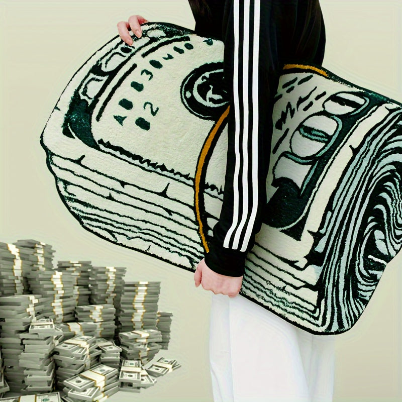 Alfombra de bienvenida con símbolo de dólar para decoración del hogar, poliéster duradero, lavable a mano