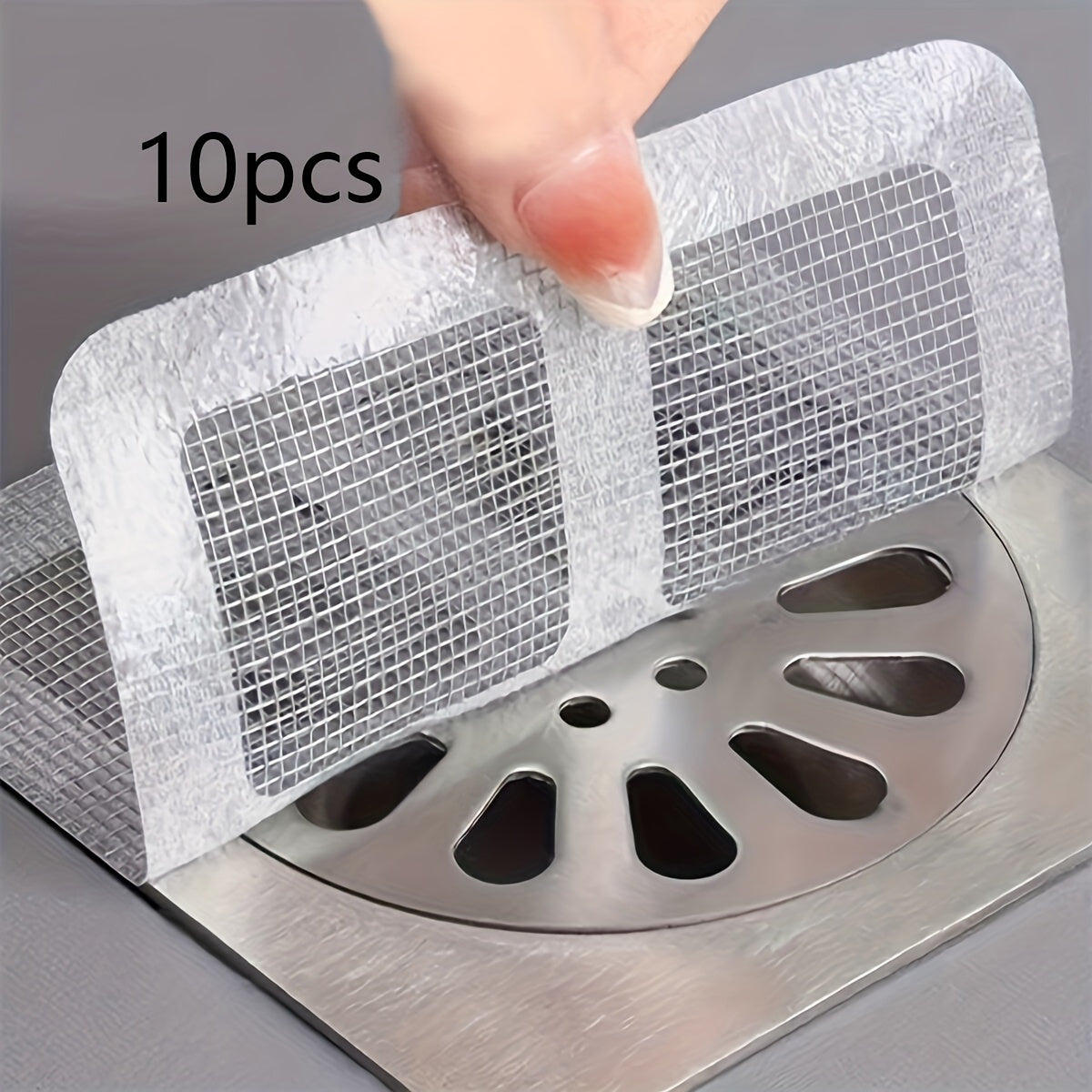 10-Pack Self-Adhesive Shower Drain Hair Catcher Filters for Bathroom and Bathtub