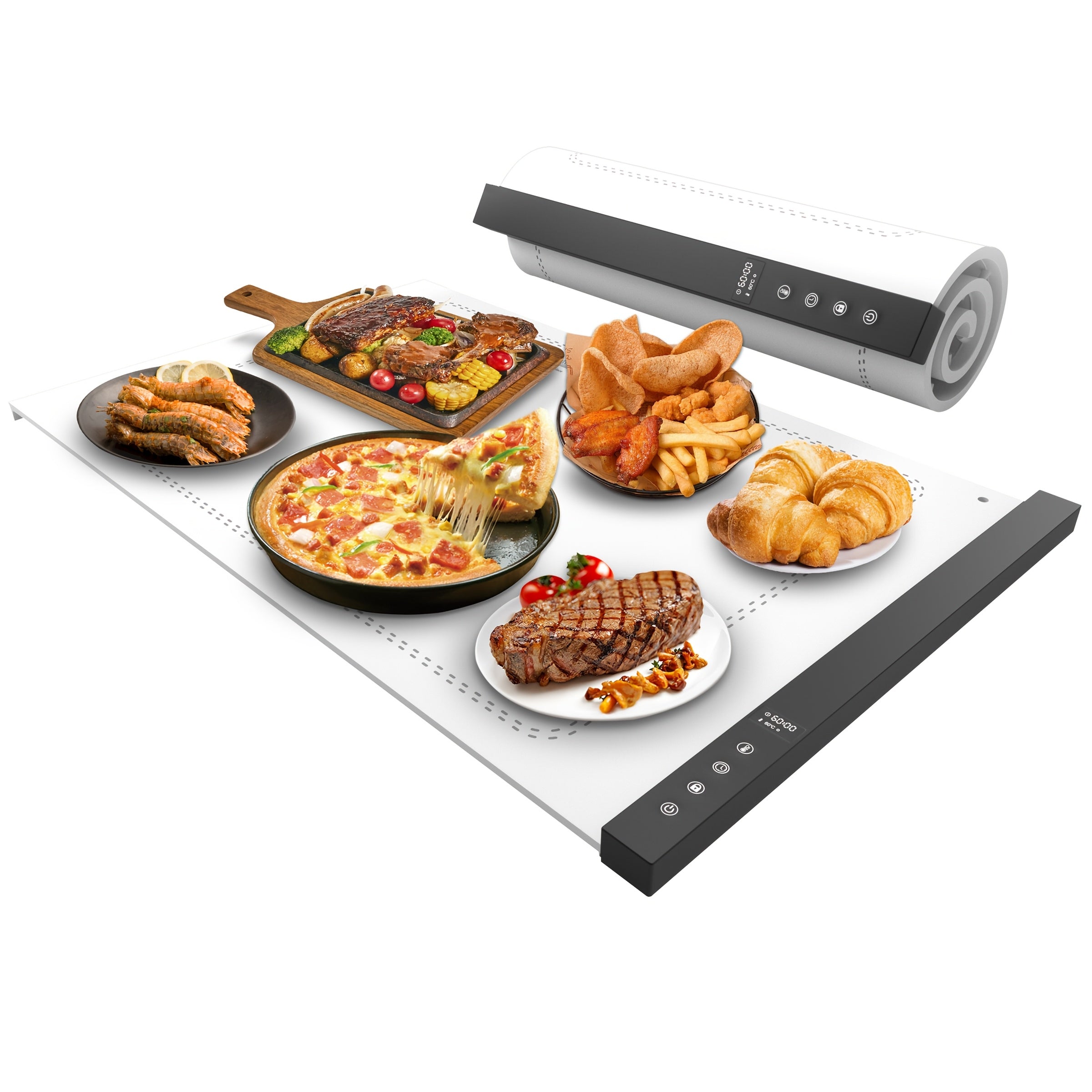 Vaqt bilan boshqariladigan, teginish bilan boshqariladigan silikon issiqlik saqlash matosi, Evropa standarti rozetkasi, DC rozetkasi, tashish sumkasi bilan. Qishki ovqatlanish uchun ideal.