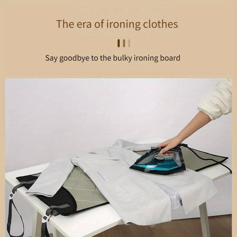 Foldable Portable Ironing Pad with Heat Insulation Cloth for Hanging Behind Door
