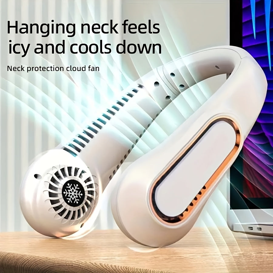 Portable Bladeless Neck Fan Rechargeable USB Indoor Outdoor Cooling