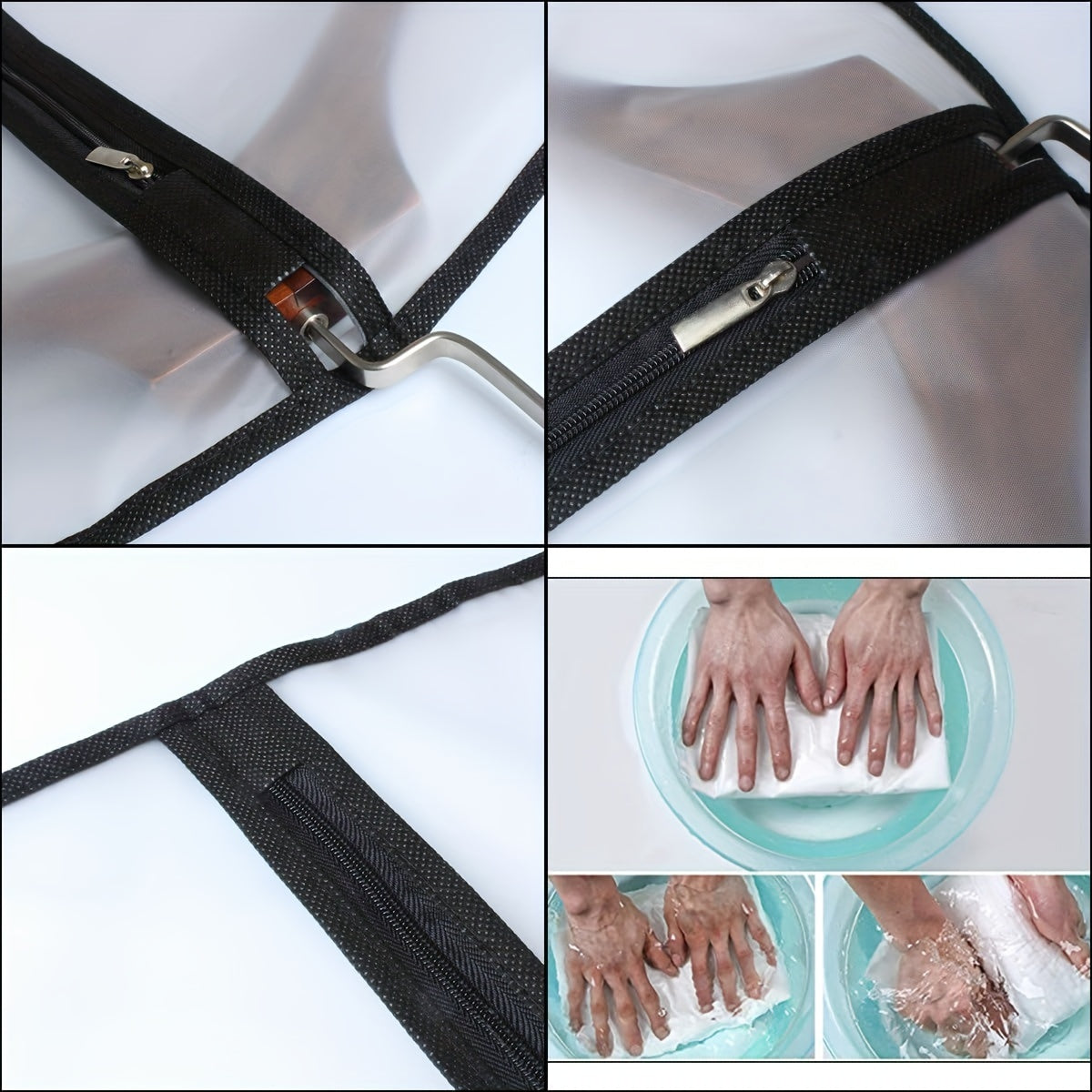Set of 10 Plastic Garment Covers with Zipper Closure Dust-Proof Suit Bags for Closet Storage