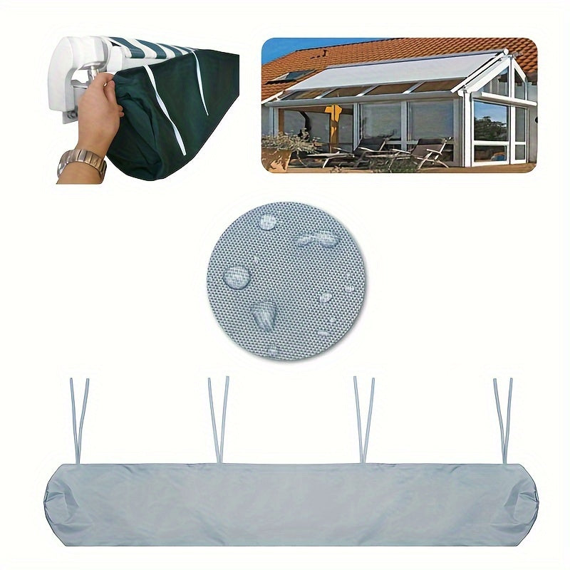 Black Patio Awning Cover for Winter Storage and Sunshade Protection