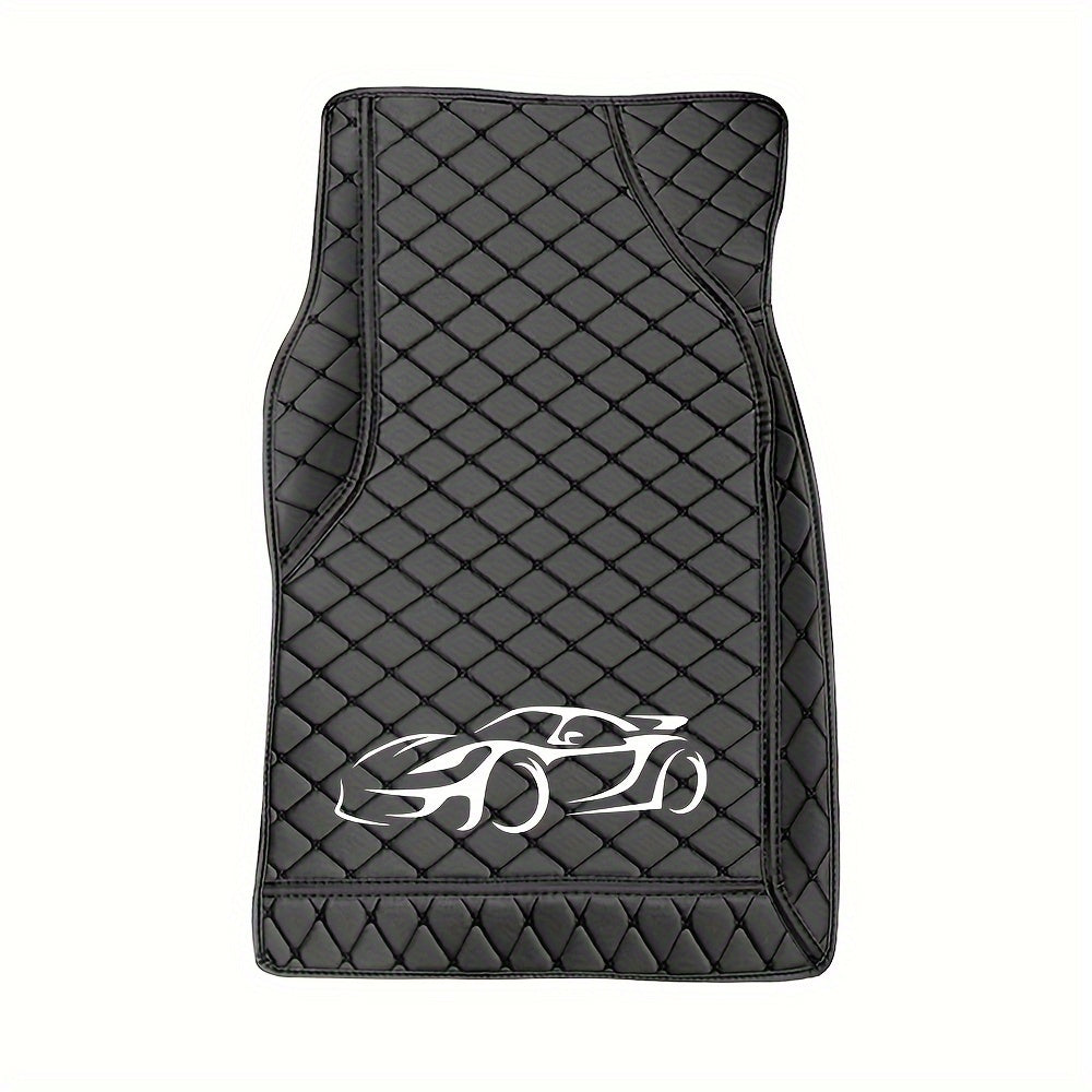 Universal Car Floor Mats Waterproof Diamond Anti Slip All Weather Black Set