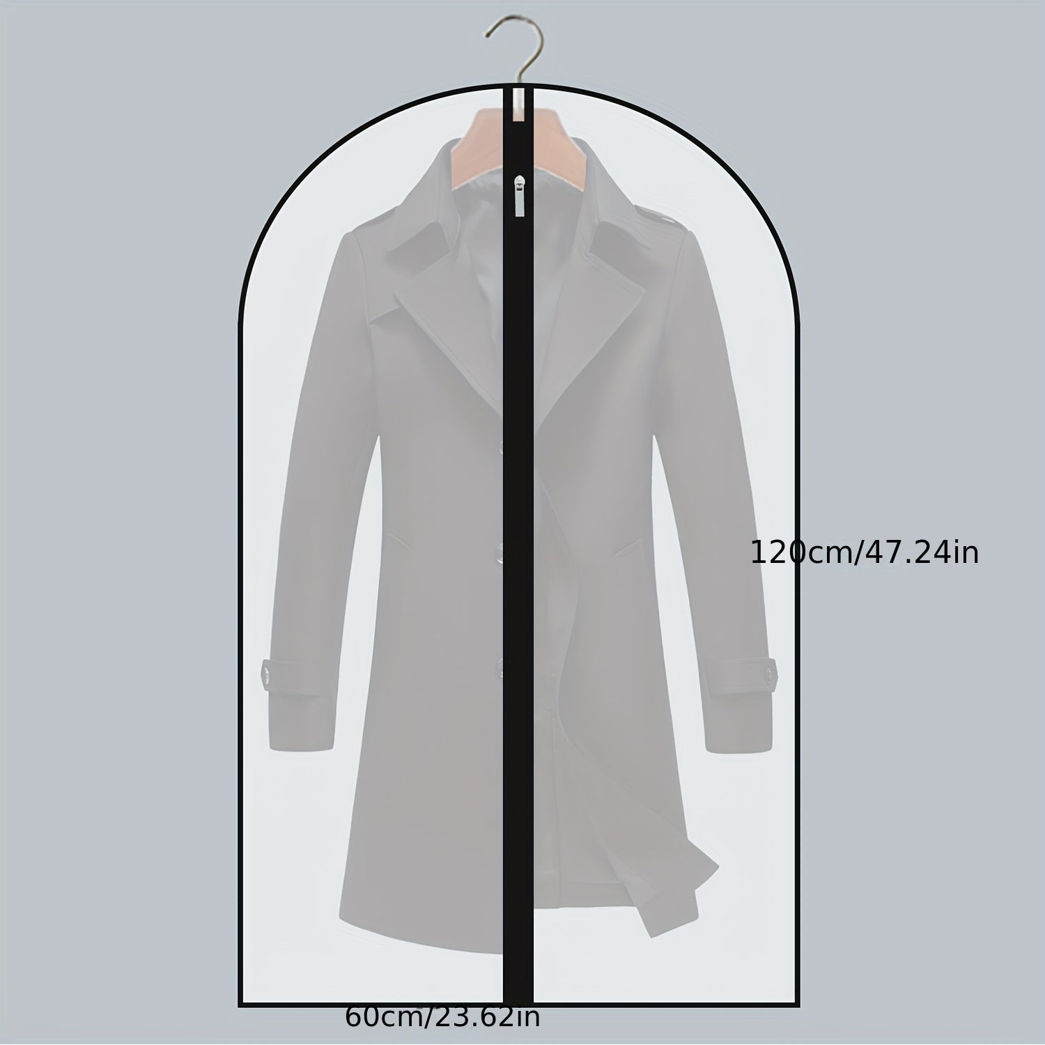 Juego de 5 fundas de polvo para ropa de PEVA transparente, transpirable, para colgar ropa