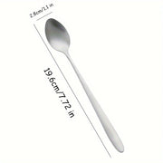 Stainless Steel Coffee Spoon with Jesus Engraving Long Handle Religious Gift
