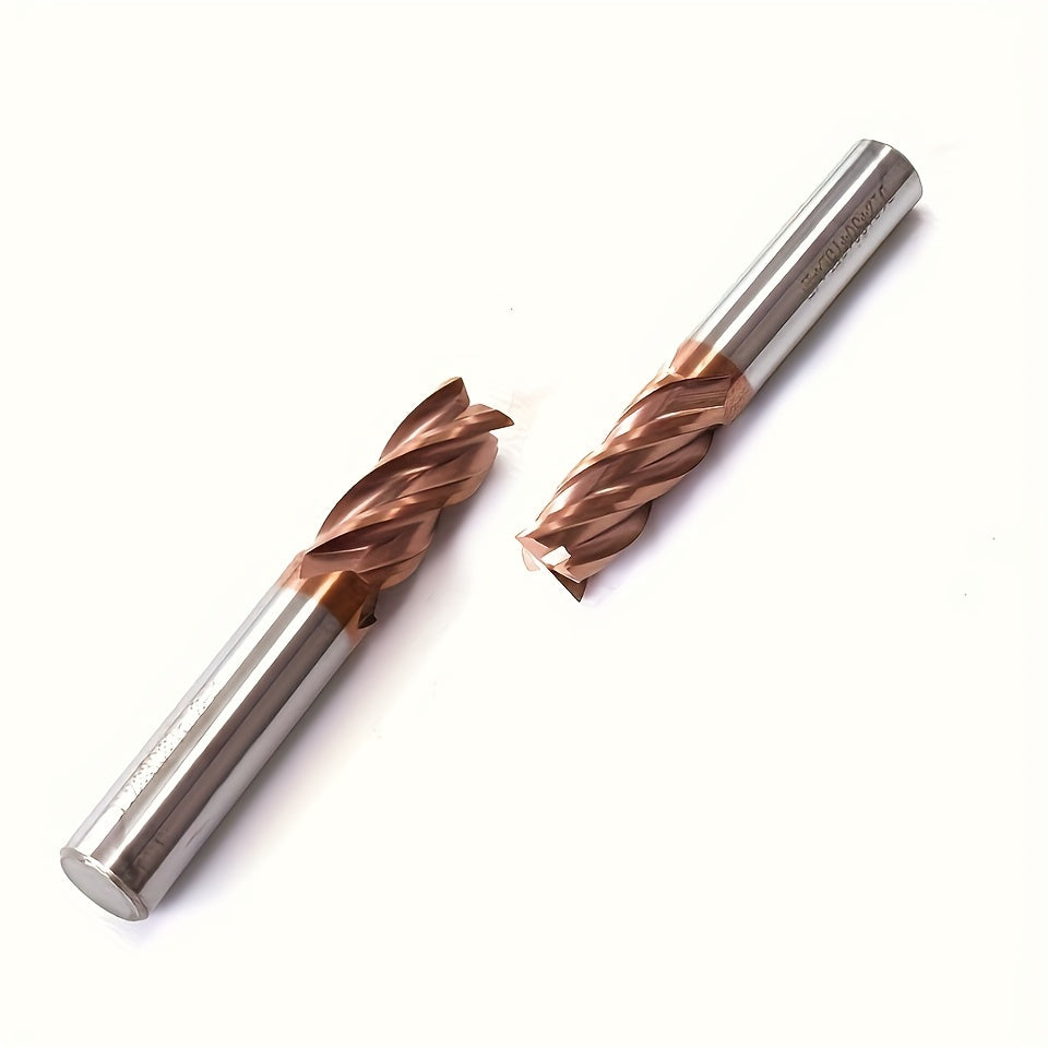 55 Degree Bronze Tungsten Steel Milling Cutter with 4 Blades Coated Carbide End Mill for CNC Machining