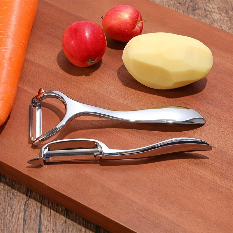 Set of 2 Stainless Steel Vegetable Peelers Y and I Shaped for Fruits and Vegetables