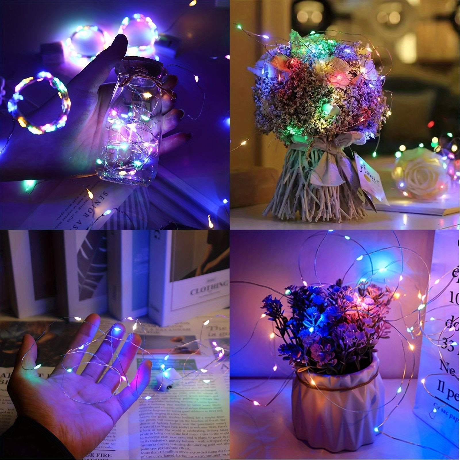 Luces de cadena LED paquete de 10 para decoración interior de 99cm a 300cm con 10-30 LEDs