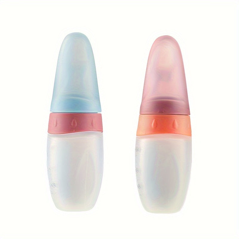 Suyuq silikon ovqat beruvchi, 100ml/3oz sig‘imga ega, guruch pastasi uchun siqish ovqat berish shishasi