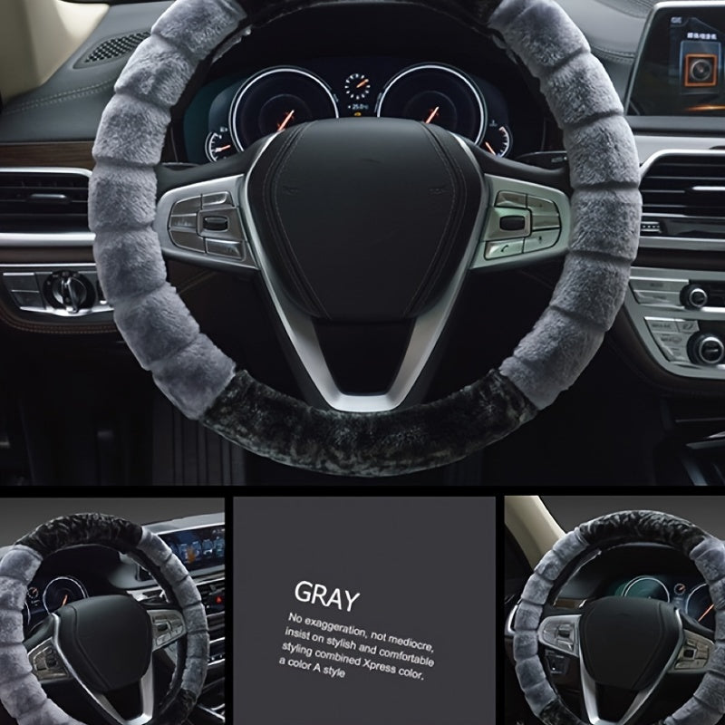 Unisex Winter Plush Steering Wheel Cover Thermal Anti-slip Car Protector
