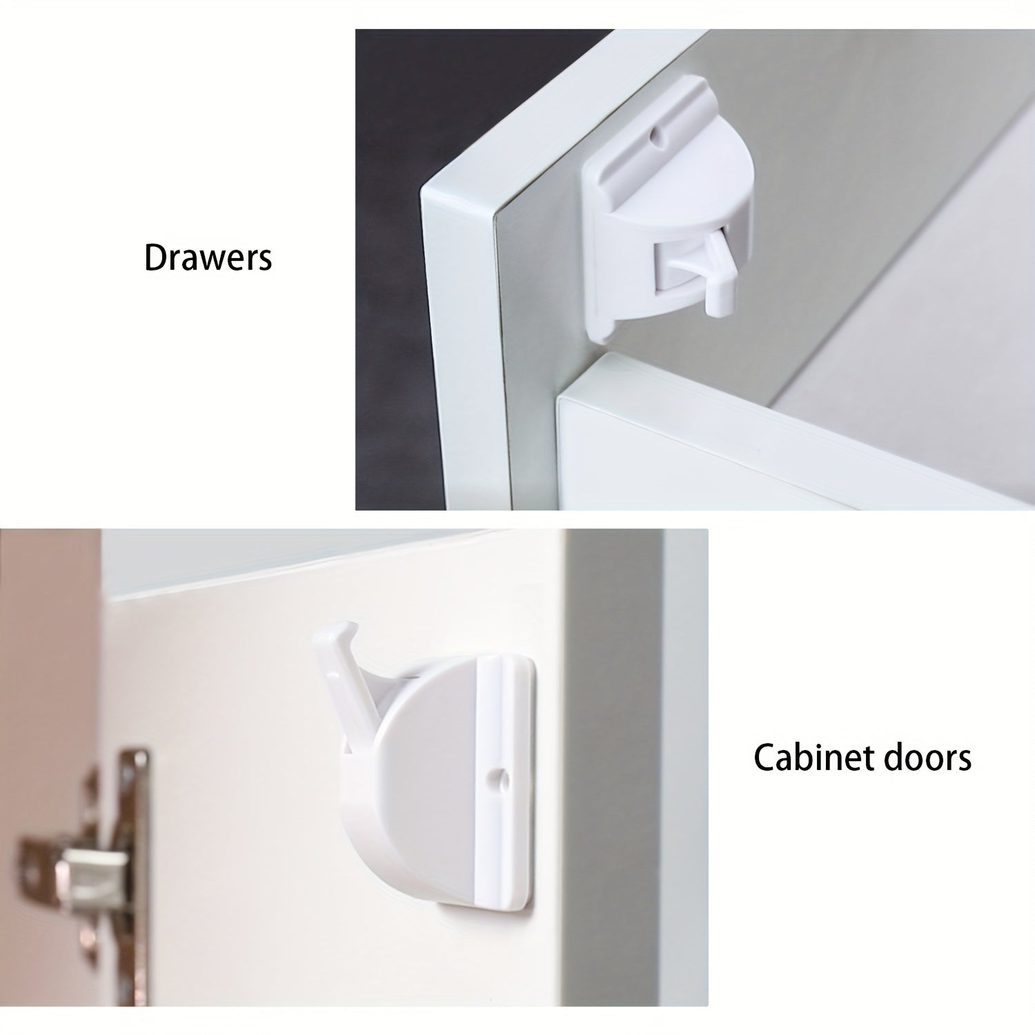 Magnetic Childproof Cabinet Locks Set of 8 No Tools Needed Safe Plastic