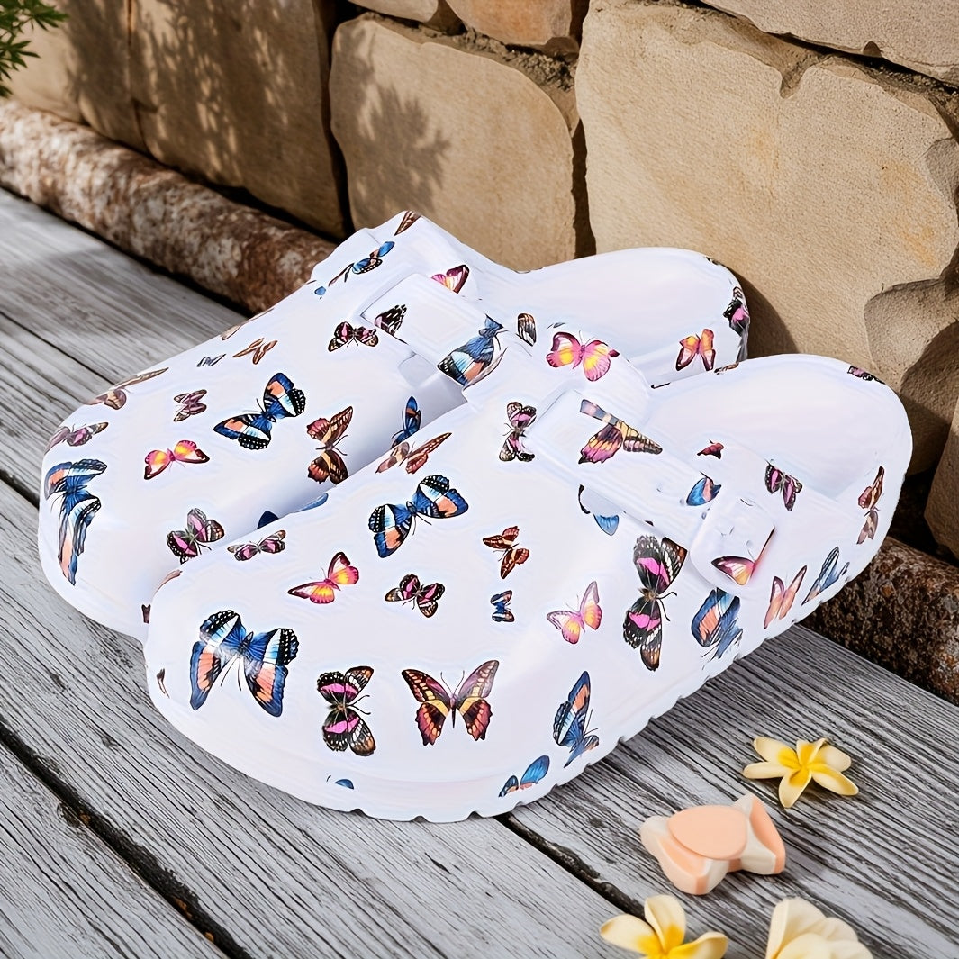 Women Summer Printing Beach Mule Clogs Eva Lightweight Casual Nursing Shoes