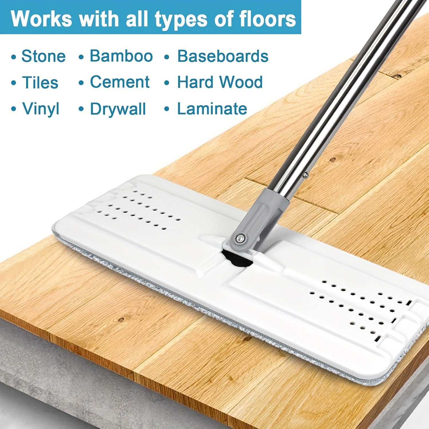 "Leni Mop va Chelak To'plami - 1 Dona, Suv Siqish, Qayta ishlatiladigan Mikrofiber Padlar bilan 60-Diagonal Mop va 4 Dona Mikrofiber Padlar bilan birga keladi. Qo'l bilan ishlatilmaydigan Pol Tozalash To'plami kiritilgan."