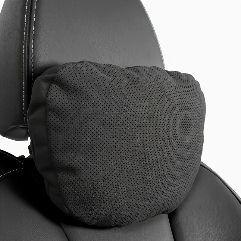 Universal Suede Headrest and Lumbar Support Combo Breathable Ergonomic Pillow Set